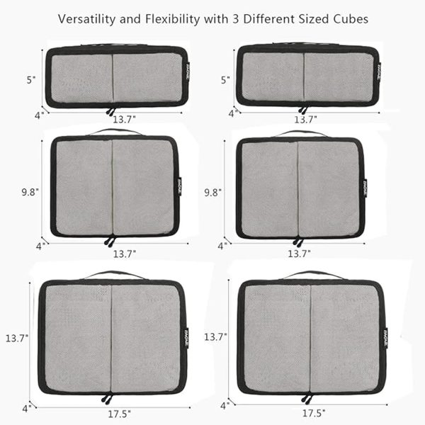 6 Set Packing Cubes,Travel Luggage Packing Organizers