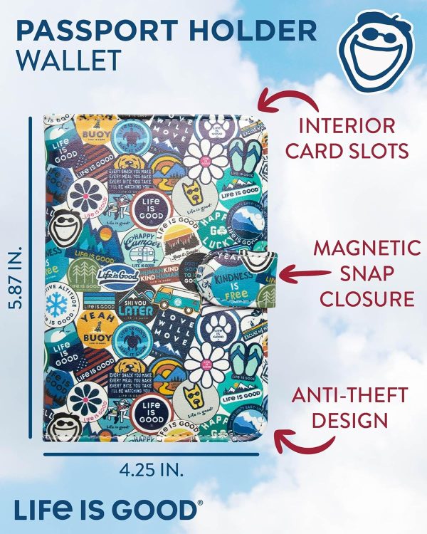 Travel Passport Cover - Anti-Theft Passport Holder Wallet with Interior Card Slots, Magnetic Snap Closure, Newsprint