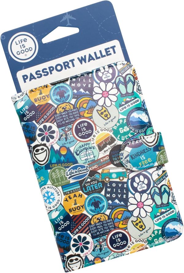 Travel Passport Cover - Anti-Theft Passport Holder Wallet with Interior Card Slots, Magnetic Snap Closure, Newsprint