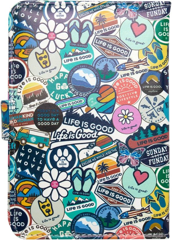 Travel Passport Cover - Anti-Theft Passport Holder Wallet with Interior Card Slots, Magnetic Snap Closure, Newsprint