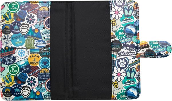 Travel Passport Cover - Anti-Theft Passport Holder Wallet with Interior Card Slots, Magnetic Snap Closure, Newsprint